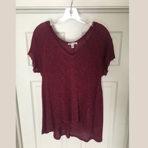 AMERICAN EAGLE Maroon Knit Castaway Top